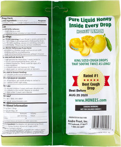 Honees Honey Lemon Menthol Cough Drops, 20 Count Bag, Package may vary