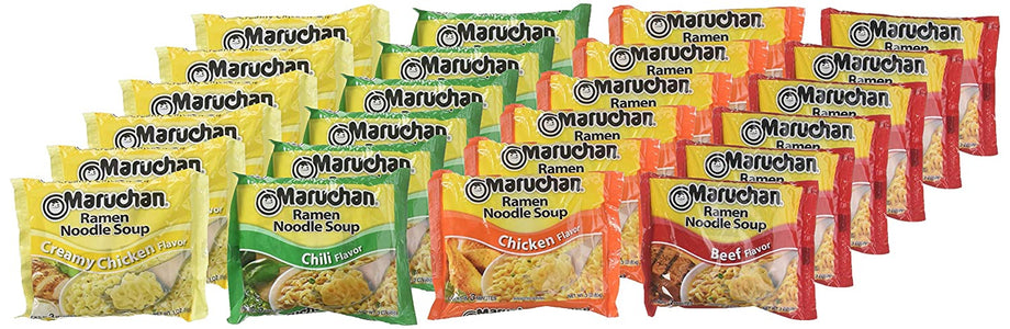 Maruchan Ramen Variety 4 Flavors, Pack of 24