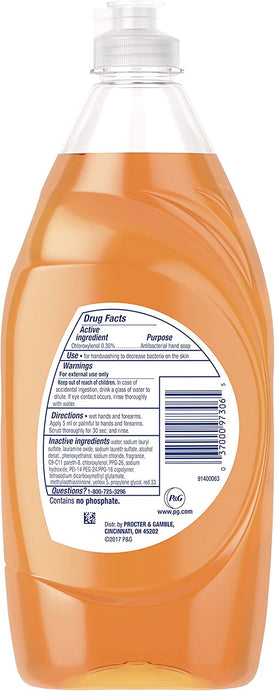 Dawn Ultra Antibacterial Hand Soap, Dishwashing Liquid Dish Soap, Orange Scent, 19.4 fl oz