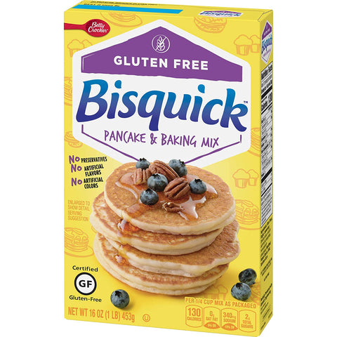 Image of Betty Crocker Bisquick Baking Mix, Gluten Free Pancake and Waffle Mix, 16 oz Box