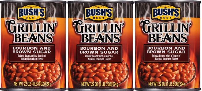 Bush's Best, Grillin' Beans, Bourbon and Brown Sugar, 22oz. Can (Pack of 3)