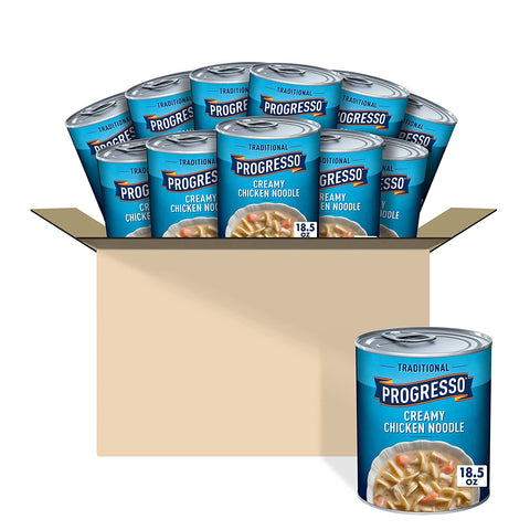 Image of Progresso Traditional, Creamy Chicken Noodle Soup, 18.5 oz (Pack of 12)