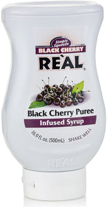 Black Cherry Reàl, Black Cherry Puree Infused Syrup, 16.9 FL OZ Squeezable Bottle (Pack of 1)