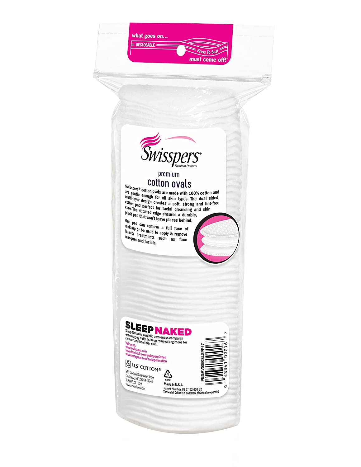 Swisspers Cotton Ovals, 50 Count