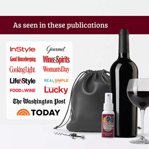 Image of Wine Away Red Wine Stain Remover - Perfect Fabric Upholstery and Carpet Cleaner Spray Solution - Removes Wine Spots - Spray and Wash Laundry to Vanish Stain - Wine Out - Zero Odor - 2 Ounce, Set of 3