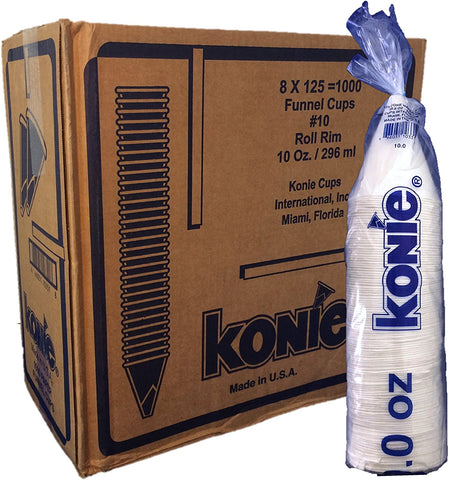 Image of Konie Funnel Cups - 10.0KRF Recyclable Paper Cone Funnel, 10 oz Disposable {Tazas de cono de embudo}