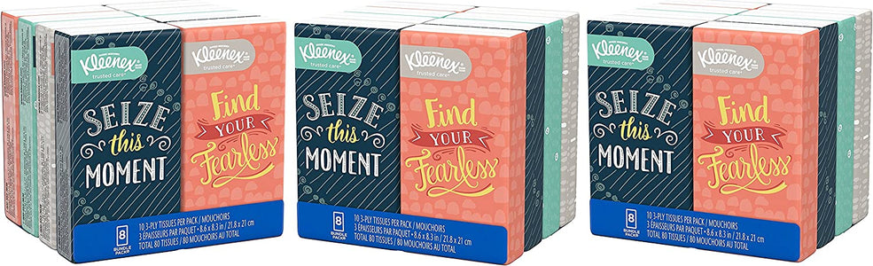 Kleenex Facial, 10 Tissues per Go Pack, 24 Pack, Count (Pack of 24), Blue 36