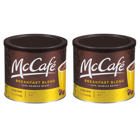 Image of McCafé Breakfast Blend Light Roast Ground Coffee (30 oz Canisters, Pack of 2))