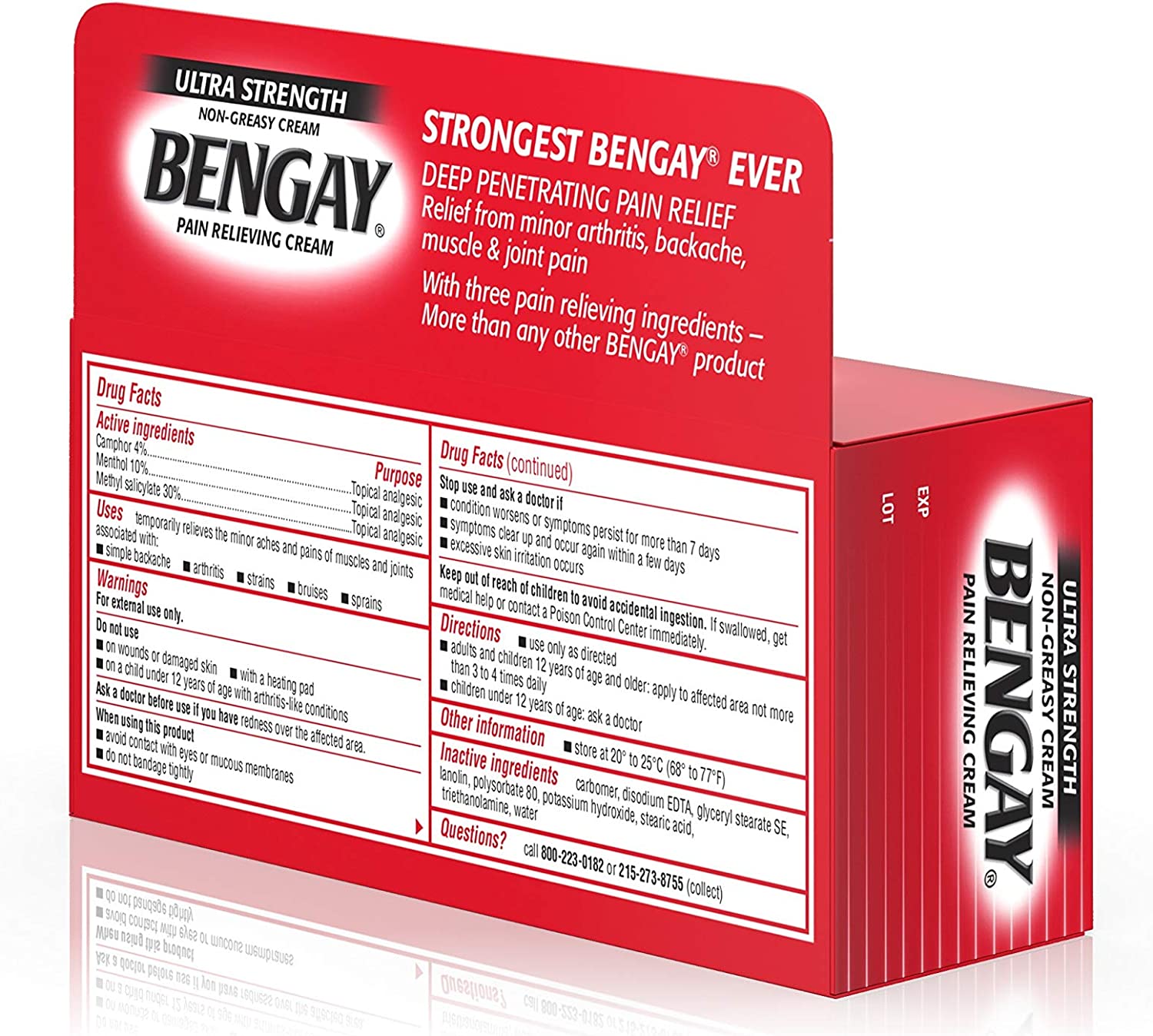 Ultra Strength Bengay Pain Relief Cream, Topical Analgesic for Arthritis, Muscle, Joint & Back, 2 oz