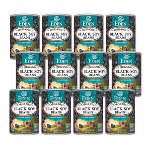 Eden Organic Black Soybeans, 15 oz Can (Pack of 12), Complete Protein, No Salt, Non-GMO, U.S. Grown, Heat and Serve, Macrobiotic, Soy Beans