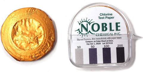 Noble Chemical CM-240 Chlorine Test Paper Dispenser - 10-200ppm