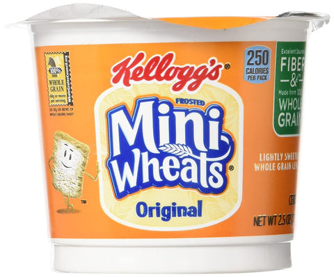 Image of Kellogg's Breakfast Cereal, Frosted Mini Wheats, Single-Serve, 6 Cups/Box