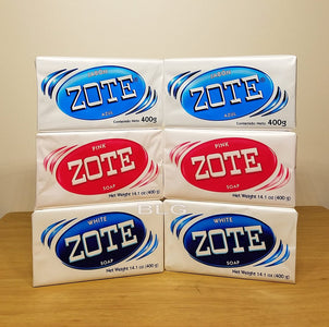 Zote Laundry Soap Bars Combo Pink White Azul 14.1 oz (6 Pack) cleaner washing kitchen jabon home detergent bath house products. 080585090197.