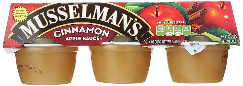 Musselman's Cinnamon Apple Sauce, 6 - 4 Ounce Cups