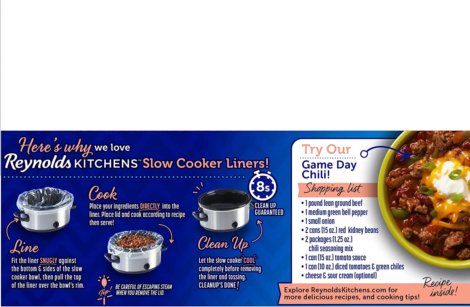 Reynolds Kitchens Slow Cooker Liners, Regular (Fits 3-8 Quarts), 12 Total, 6 Count (Pack of 2)