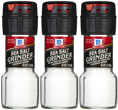 Image of McCormick Sea Salt Grinder, 2.12 oz, 3 pk