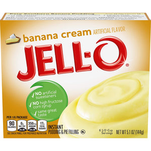 Jell-O Banana Cream Instant Pudding Mix 5.1 Ounce Box (Pack of 6)