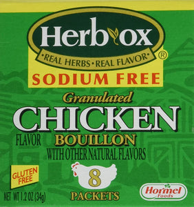 Herb-Ox Bouillon Chicken Instant Broth and Seasoning, 1.2 oz, 8 Packets (Pack of 2)