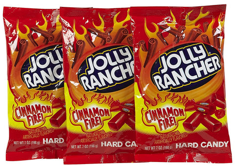 Image of Jolly Rancher Hard Candy Cinnamon Fire Flavor Peg Bag, 7 oz, 3 pk