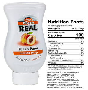 Reàl Fruit Infused Tea Flavoring Syrup - Mango, Peach, Raspberry (Pack of 3, 16.9 FL OZ Bottles)