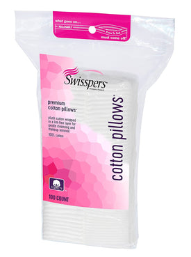 Swisspers Premium 100% Natural Cotton Pillows with Pocket, 100-Count Pillows per Pack, 4 Packs (400 Pillows Total)