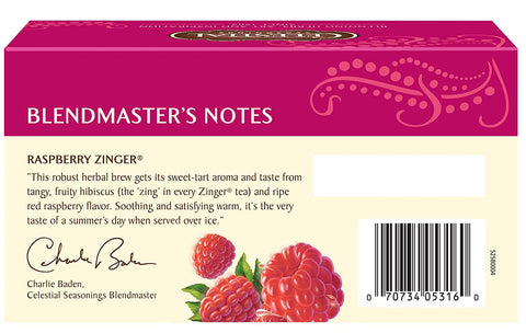 Image of Celestial Seasonings Raspberry Zinger Herbal Tea, 20 ct