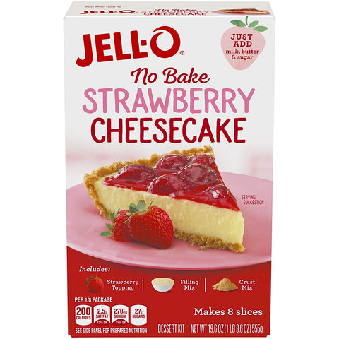 Image of JELL-O Strawberry No Bake Cheesecake Dessert Kit (19.6 oz Box)