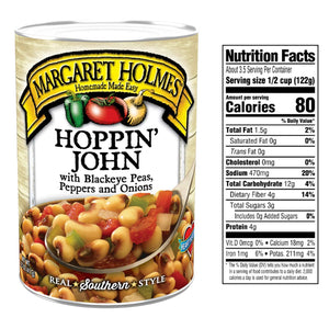 Margaret Holmes Hoppin' John with Blackeye Peas, Tomatoes, Onions & Jalapenos 14.5 Oz (Pack of 6)