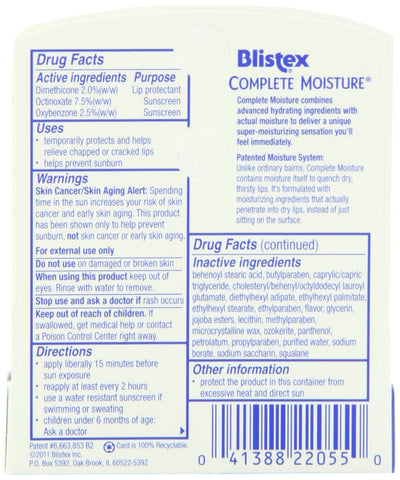 Image of Blistex Complete Moisture.15-Ounce Tubes (Pack of 6)