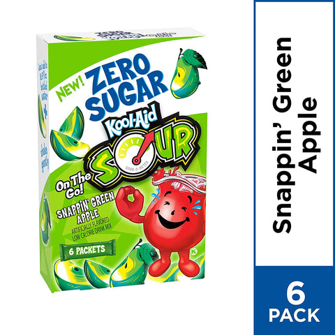 Image of Kool-Aid Zero Sugar Sours Snappin' Green Apple Flavored Drink Mix