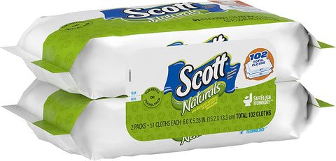 Image of Scott Flushable Cleansing Cloths Refills 51 Clothes (2 Pack),102 Total
