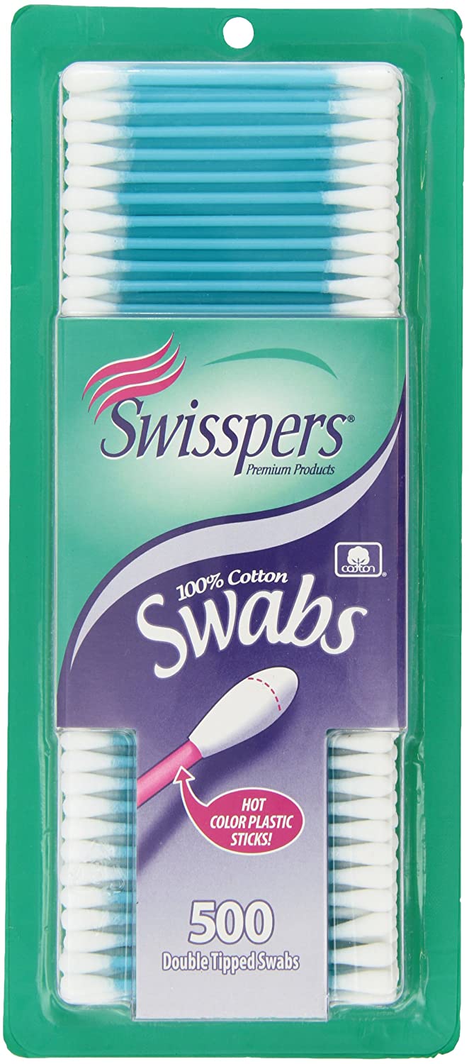 Swisspers Hot Colored Swab-500 ct (Color May Vary)