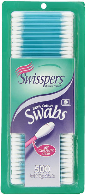 Swisspers Hot Colored Swab-500 ct (Color May Vary)