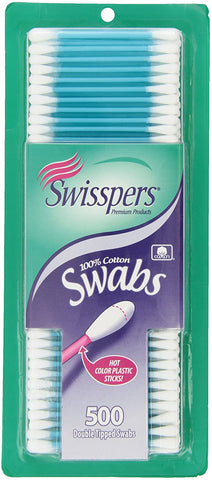 Image of Swisspers Hot Colored Swab-500 ct (Color May Vary)
