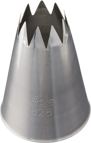 Image of Ateco # 828 - Open Star Pastry Tip .63'' Opening Diameter- Stainless Steel