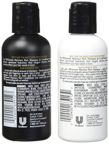 Image of TRESemme Moisture Rich Shampoo & Conditioner, 3 Fl. Oz. Travel Size (1 Duo set)