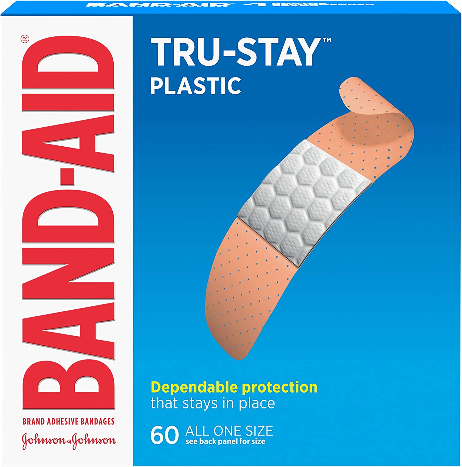 Band-Aid Comfort-Flex Adhesive Bandages-Plastic-60ct, Family Pack