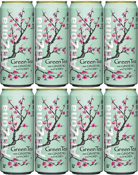 Arizona Tea Green Tea, 23 Fl Oz Tall Cans (Pack of 8, Total of 184 Oz)