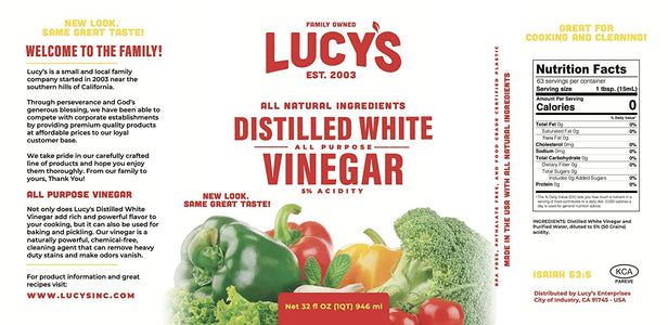 Lucy's White Vinegar (32oz.)