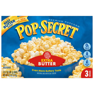 Pop Secret Popcorn, Extra Butter, 3-Count Box