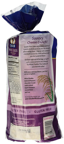 Image of Quaker, Rice Cakes, White Cheddar, 5.5oz Bag (Pack of 4)