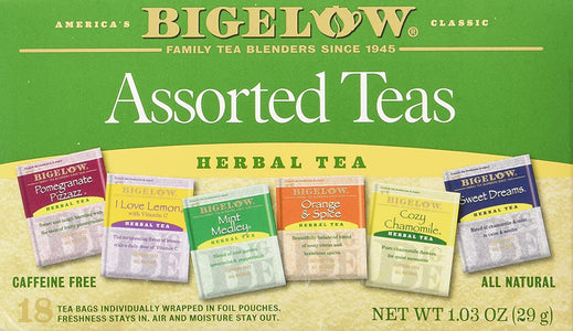 Bigelow Assorted Herb Tea 6 Varieties 18 Bags (Pack of 2)