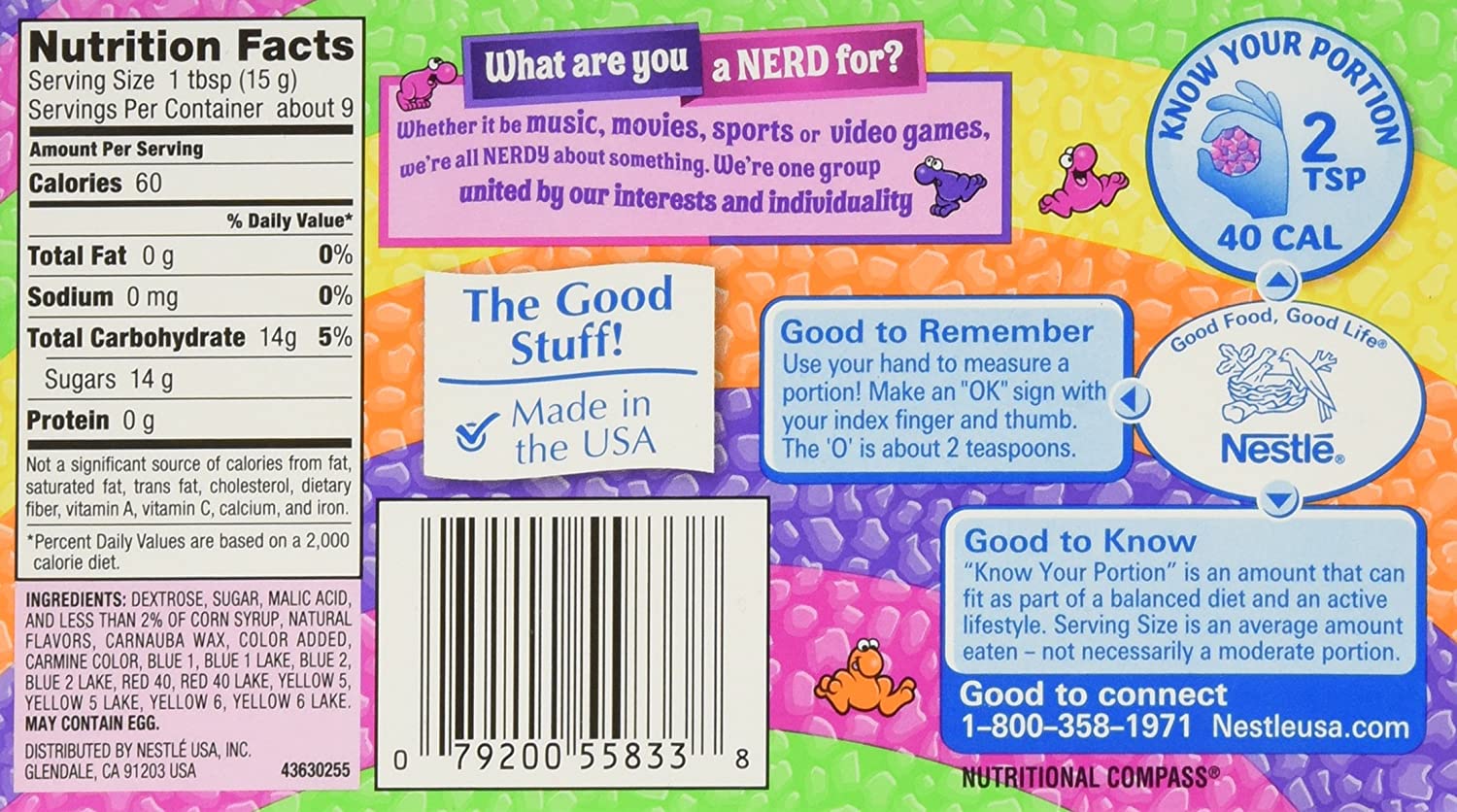 Wonka Rainbow Nerds Candy 5 oz.