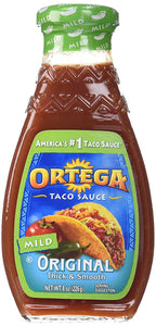 Ortega, Taco Sauce, 8oz Glass Jar (Pack of 3) (Choose Heat)