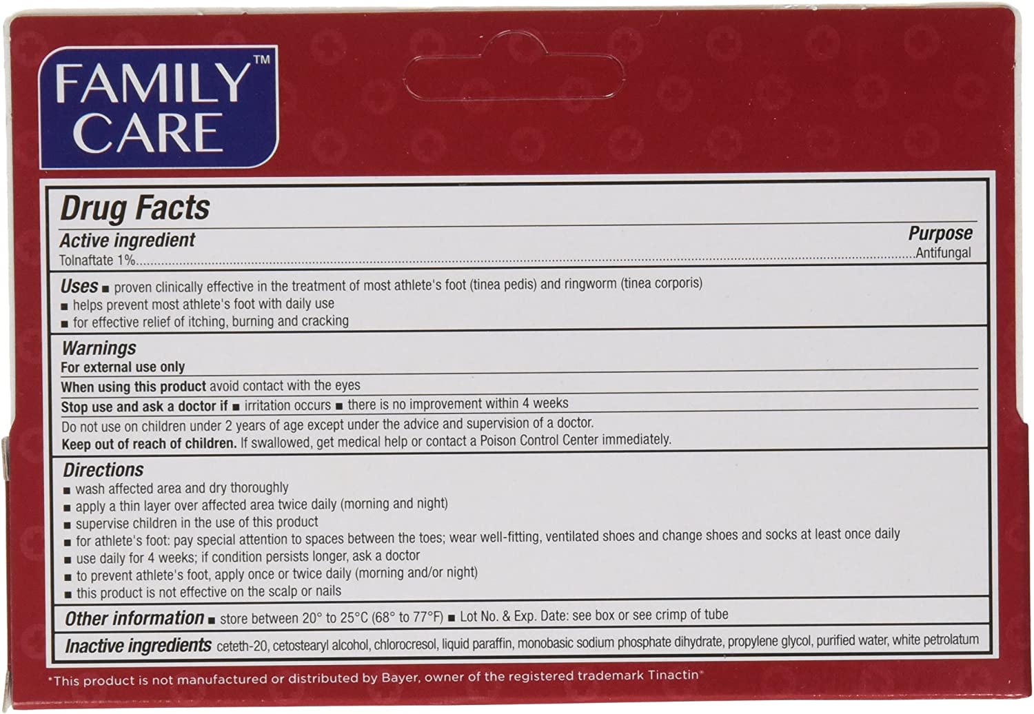 [6 Pack] Tolnaftate Cream USP 1% Antifungal Compare to Tinactin