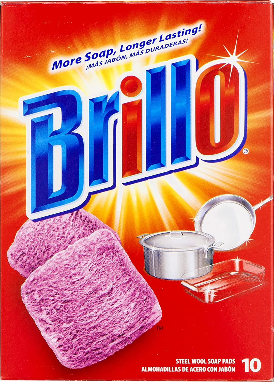 Brillo | Steel Wool Soap Pads | Long Lasting, Original Scent (Red) | 1 Pack (10ct)