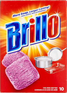 Brillo | Steel Wool Soap Pads | Long Lasting, Original Scent (Red) | 1 Pack (10ct)