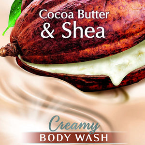 Suave Naturals Body Wash, Creamy Cocoa Butter & Shea, 15 Fl Oz (Pack of 6)