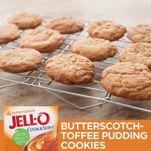 JELL-O Butterscotch Cook & Serve Pudding & Pie Filling Mix,3.5 oz Boxes (Pack of 3)