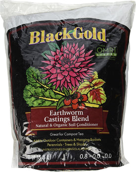 Sun Gro 1490302.Q08P Black Gold Earthworm Castings, Multicolor ,8 quart
